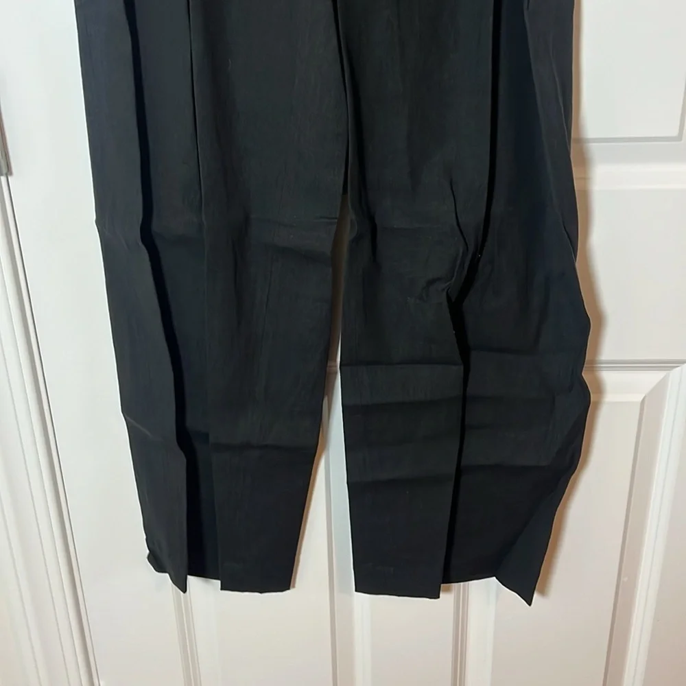 VINCE Women's L Black Straight Leg Linen Blend Pull On Slacks V963722291 Stretch - Picture 4 of 8